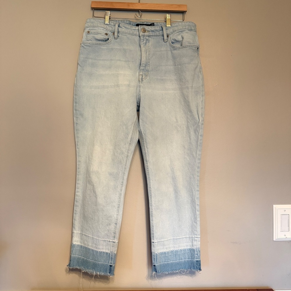 Lauren Ralph Lauren Light Wash‎ Released Raw Hem Straight Leg Jeans Womens 14